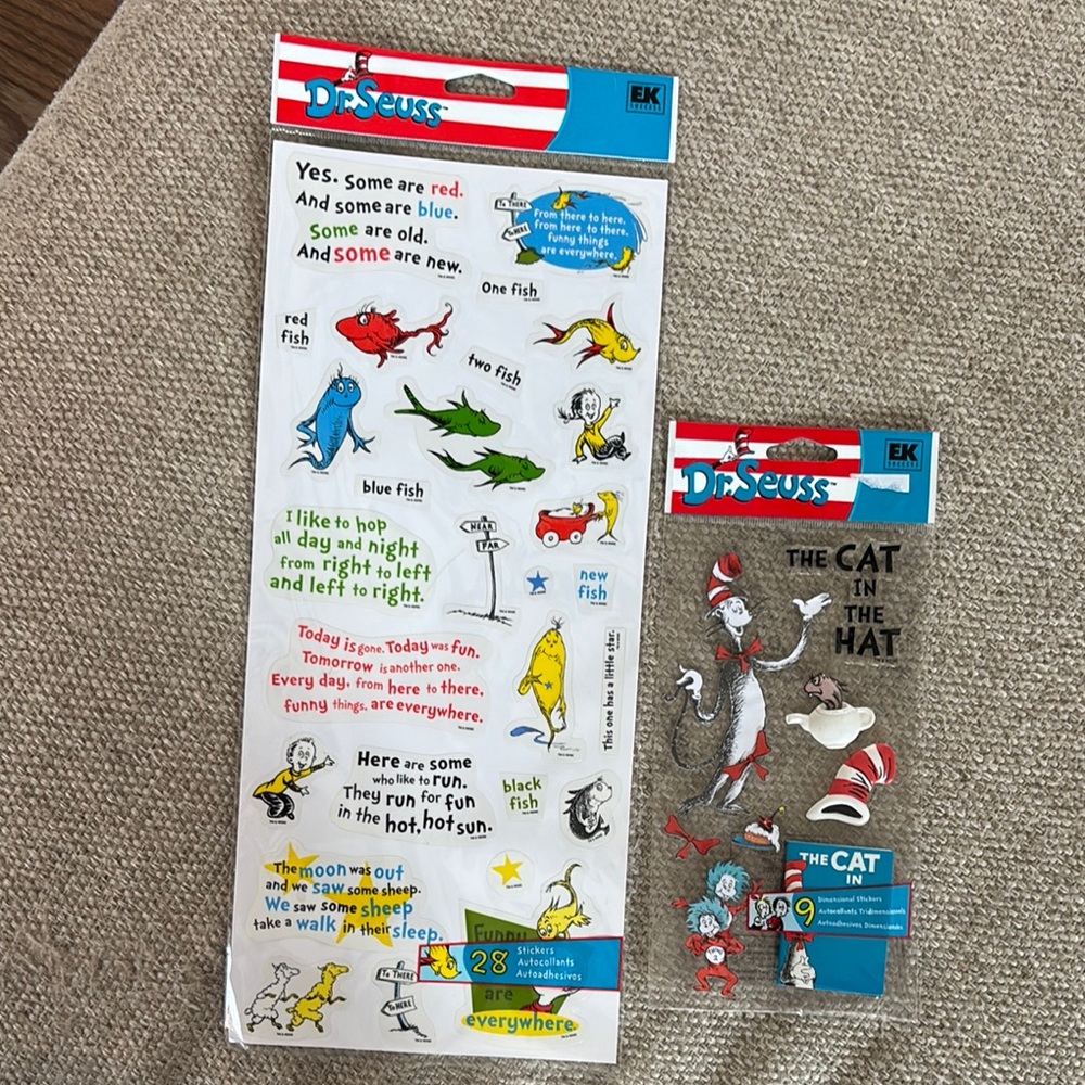 EK Success Dr. Seuss Scrapbooking Lot of 2 Stickers